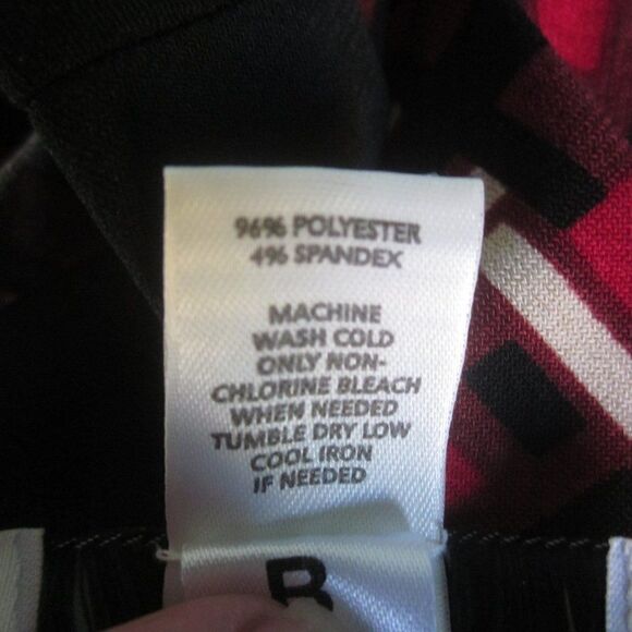 Loft Women Size S Casual Pullover Red Geometric Print Knee Length Dress 38" Bust - Picture 6 of 10